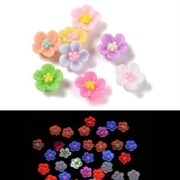 Resin cabochon. Blomster. Selvlysende. Mix. 8 mm. 100 stk.